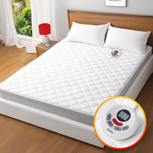 Heated Mattress Pad Twin Size,Electric Mattress Pad with Preheat Functions, Bed Warmer with 12 Heat Settings Controller & 1-12 Hours Auto Shut Off, Machine Washable (39x75,White)