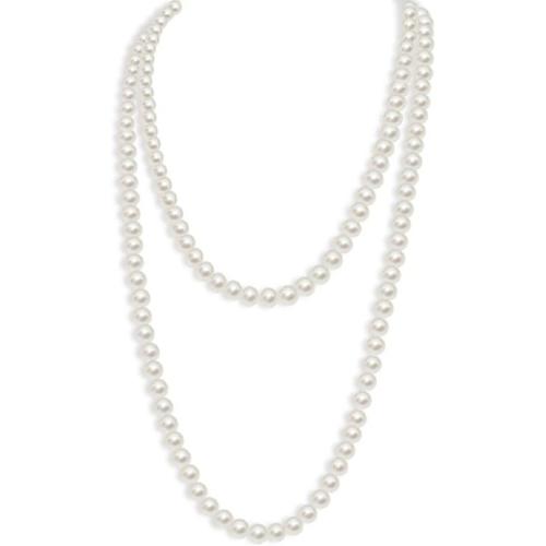 1920s Long Fake Pearls Strand Necklace Layered Retro Vintage Imitation Round Beaded Ball for Women Flapper Party Halloween Jewelry Mother's Day Gift