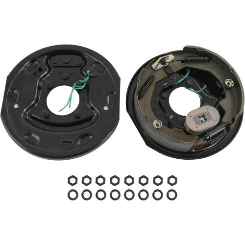 JDMSPEED Pair of 10 x 2-1/4 Self Adjusted Electric Trailer Brake Assembly Left and Right 3500lb Axle Trailer Brake Kit