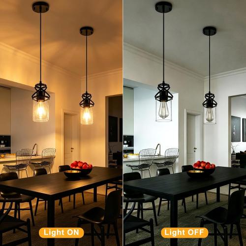 foucasal Pendant Lights Kitchen Island, Black Modern Hanging Pendant Light