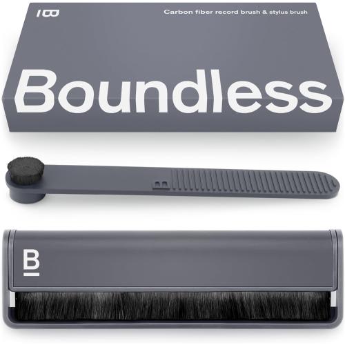 Boundless Audio Record Cleaner Kit - 2-Piece Vinyl Cleaning Kit Includes Record Brush & Stylus Cleaner - Carbon Fiber Anti-Static Vinyl & Stylus Brushes