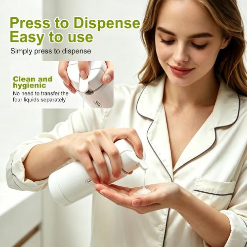 4-in-1 Travel Dispenser Bottle, TSA Approved Leakproof Set(White)