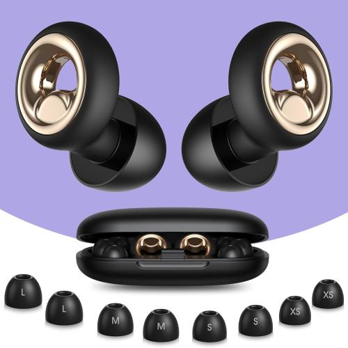 Ear Plugs for Sleeping Noise Cancelling, 60dB Silicone Ear Plugs for Noise Reduction, Reusable Sleeping Earplugs for Snoring, Concert & Shooting Ear Protection with 8 Eartips(Charcoal)