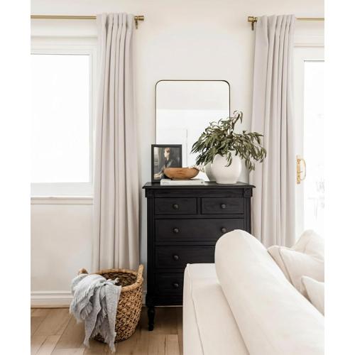 INOVADAY 100% Blackout Linen Curtains for Bedroom 50x90 Inches Cream