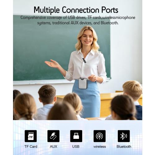 SHIDU 35W Voice Amplifier for Teachers Bluetooth Wireless Lavalier Mic