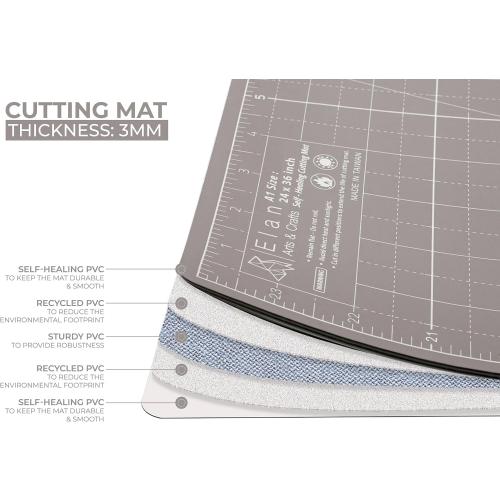 Elan Cutting Mat A0 Black & Taupe, Extra Large Self Healing Cutting Mat 36 x 48 Inch, 5-Ply Craft Board Black, Hobby Board for Crafts 36x48 Inch