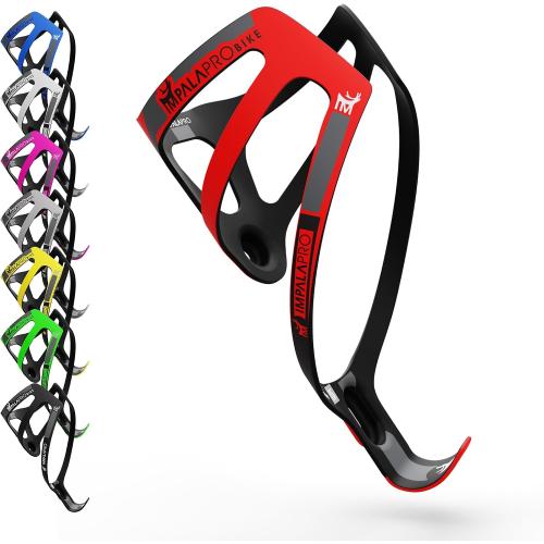 IMPALAPRO Ultralight Full Carbon Bottle Cage 18gr - Carbon Fiber Bike Parts - Carbon Fiber Bottle Cages - Carbon Bottle Cages for Road Bikes and Mountain Bike Bottle Holder (Red)