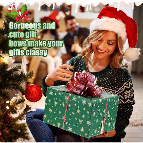 20 Pcs 6 Inch Xmas Pull Bows for Gift Wrapping, Assorted Color