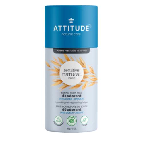 Attitude, Baking Soda-Free Deodorant Unscented, 3 Oz