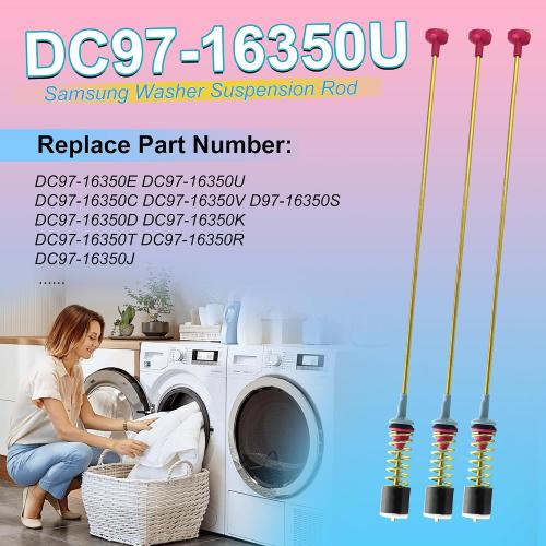 Upgraded DC97-16350U DC97-16350T Washer Suspension Rods for SAMSUNG WA50R5200AW/US, WA50R5400AV/US WA50R5400AW/US WA45T3200AW/A4 WA45H7000AW/A2 and WA45N3050AW/A4 Washing Machine（4pcs）