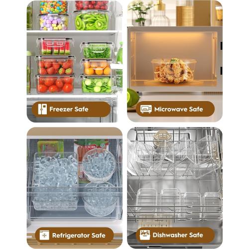 BiuLeon 40 PCS Food Storage Containers with Airtight Lids, BPA-free Plastic