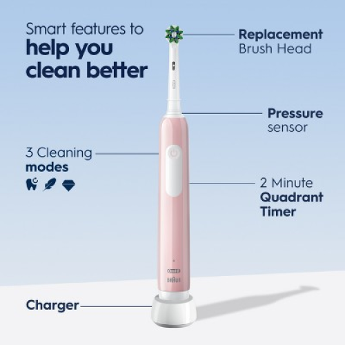 Oral-B Pro 1000 Electric Power Rechargeable Battery Toothbrush - Pink