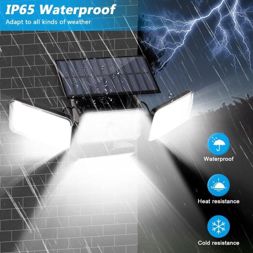 Solar Lights Outdoor, 288 LED 2800LM Motion Sensor Outdoor Light with Remote Control, 4 Heads IP65 Waterproof Solar Flood Security Lights for Outside Patio Wall -4PACK