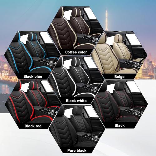 CTDS Car Seat Covers for Nissan Altima 2001-2026, Stylish Sport Seat Cover, Premium Nappa Leather Car Seat Cover. Automobile Seat Covers Sets.(Standard 2 Seats/Black)