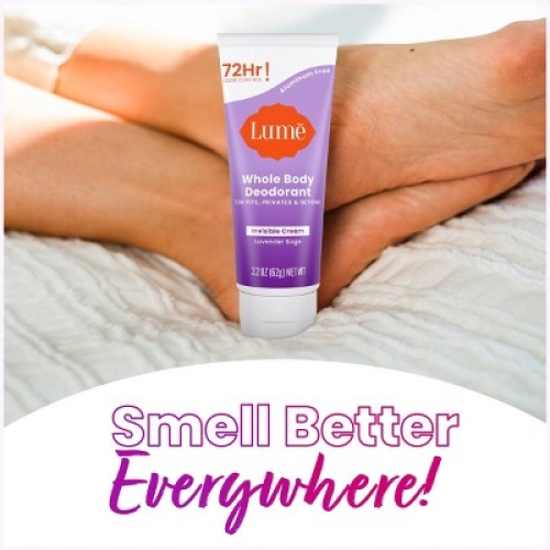 Lume Whole Body Women's Deodorant - Invisible Cream Tube - Aluminum Free  2 pack