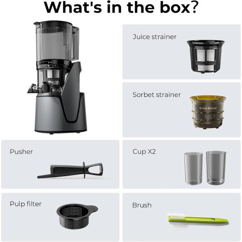 EanOruus Juicer Machines, 3-in-1 Cold Press Juicer, Premium Gray