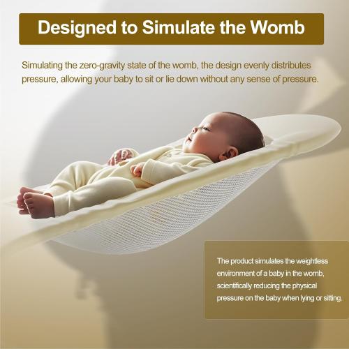 3-in-1 Portable Baby Bouncer & Rocker Chair for Newborn to Toddler - 4 Adjustable Recline Positions, Breathable Cotton Fabric, Natural Vibration, Supports Up to 33 lbs (Oatmeal Khaki)