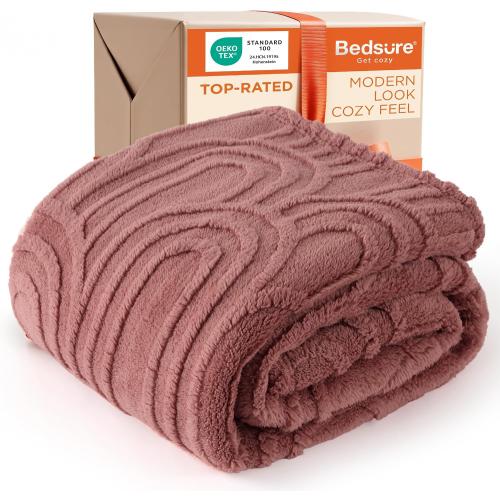 Bedsure GentleSoft Pink Throw Blankets for Women - Super Soft Cozy Modern Decorative Throw Blankets for Girls, Aesthetic Pink Cozy Accent for Couch & Bed, Dusty Rose, 50x60 Inche