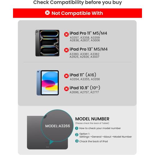 typecase Touch Keyboard Case for iPad Air 11/Pro 11 Gen 1-4, 360° Rotating