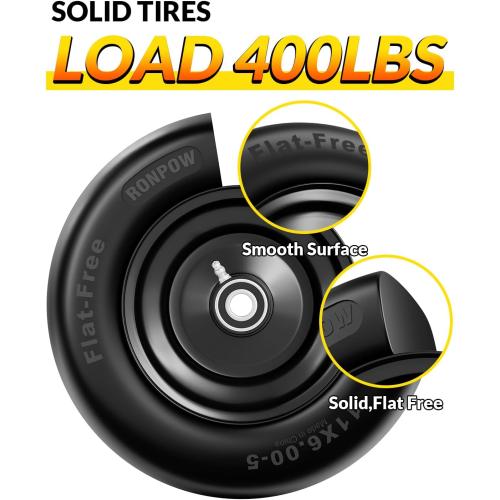 RONPOW 11x6.00-5 Flat Free Zero Turn Lawn Mower Tires, 400lb Load Capacity USED ‼️
