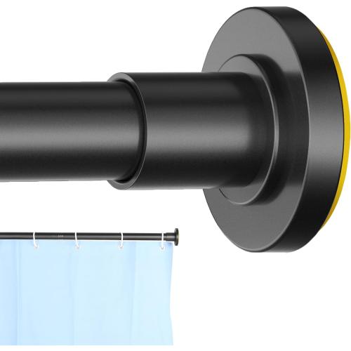 CorkLatta Black Shower Curtain Rod 31 to 80 Inch,1 Inch Diameter Adjustable Spring Tension Stainless Steel Telescoping Rod,Easy Install,No Rust