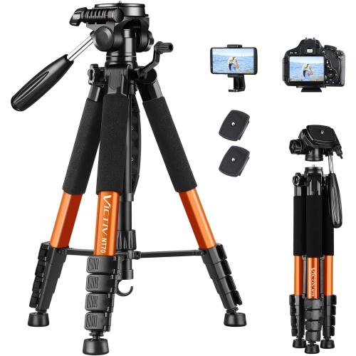 Victiv Tripod, 74” Camera Tripod for Cell Phone with Phone Holder, Orange