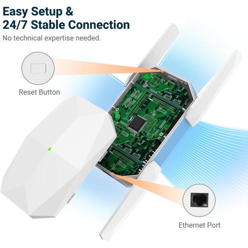 2026 AX3000 WiFi 6 Extender Signal Booster, Multi-Link Connectivity Internet Extender WiFi Booster for Home, Dual Band Long Range WiFi Repeater, Up to 19000 Sq. Ft. (White)