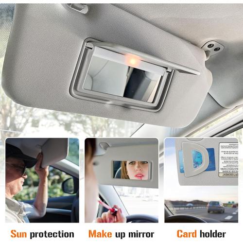 Left & Right Sun Visor with Vanity Light for 2013-2018 Nissan Altima Without Sunroof, Driver & Passenger Side Gray Sunvisor Replacement 96400-3TA2A