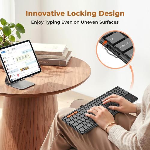 MEETION Foldable Keyboard with Touchpad, Bluetooth Keyboard, Numeric Keypad
