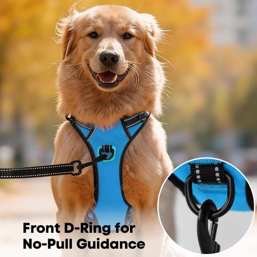 PoyPet No Pull Dog Harness Medium, Reflective Vest with Front Clip & Handle