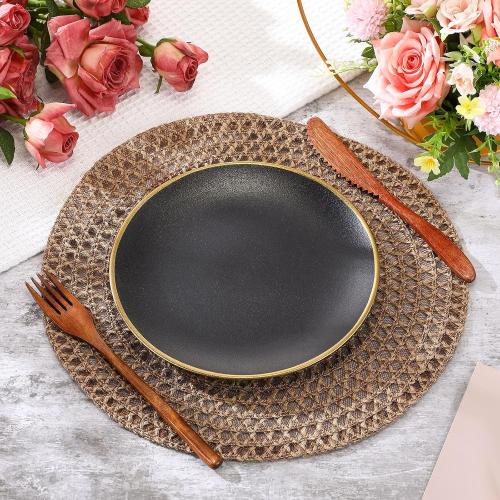 24 Pcs 13 Inch Round Jute Woven Placemat Burlap Boho Charger