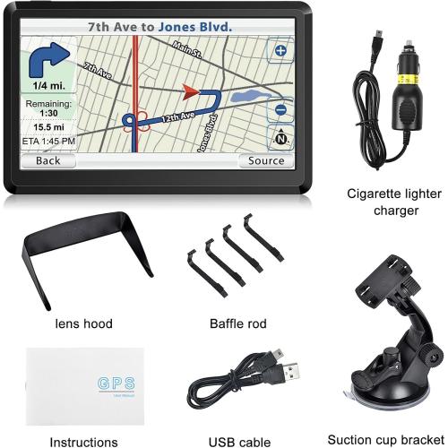 GPS Navigator for Car Truck RV, 7 Inch GPS Navigation System, 2025 Map with Voice Guidance, Speed Alert, Red Light Warning, Custom Truck Routing, Free Lifetime Updates, Real-Time Directions(Blue)