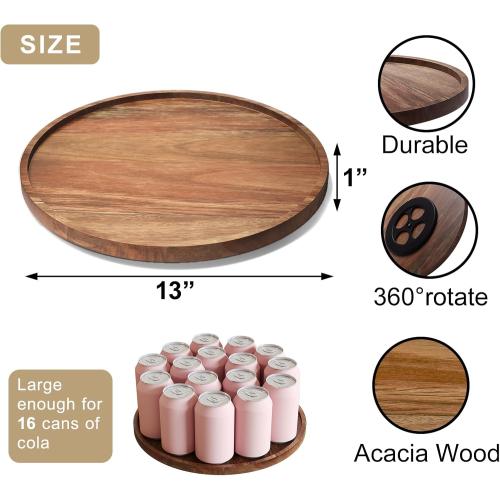 VERTORGAN Lazy Susan Bamboo Organizer for Kitchen,Cabinet(Large)