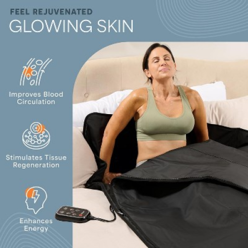 Lifepro RejuvaWrap Infrared Sauna Blanket - Portable Far Infrared Sauna for Detox, Relaxation, Muscle Recovery & Adjustable Heat