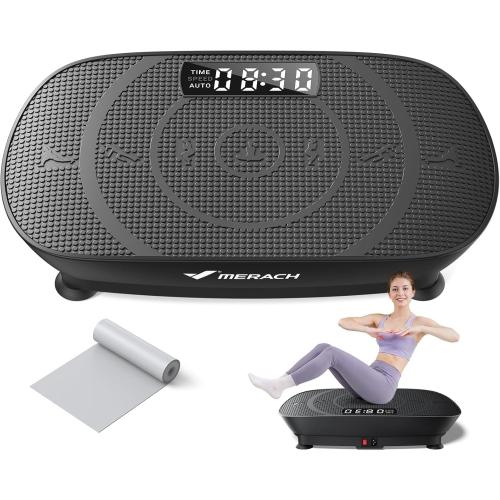 MERACH Vibration Plate Exercise Machine, Whole Body Workout Equipment for Women, Bluetooth and Silicone Pedal, Vibration Plate with Auto Mode, Vibrate Fitness Platform for Home