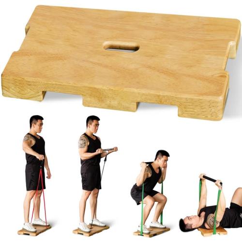Wood Fitness Board, Exercise Platform or Wooden Exercise Board for Resistance Band Exercises, Resistance Band Workout, Stretching, Strength, Flexibility and Balance for Body HomeGym
