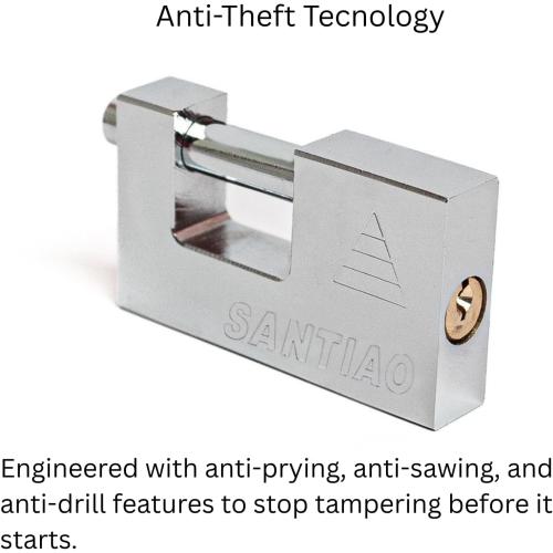 Heavy Duty 90mm Padlock - Stainless Steel Security Lock with 3 Keys | Anti-Theft Weather-Resistant for Outdoor Gates, Sheds, Garages & Storage Units