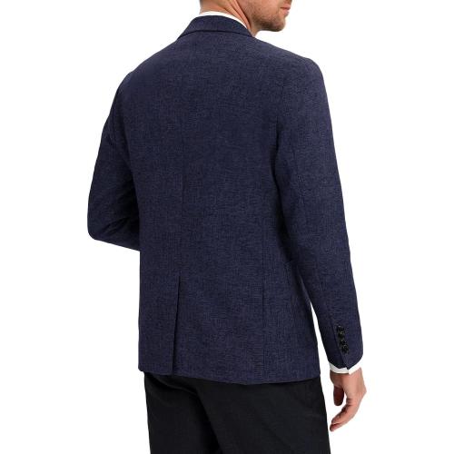 Men's Sport Coats & Blazers Linen Suit Jacket Casual Blazer for Men One Button Navy Blue M