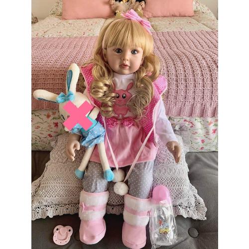 Pinky Reborn Lovely 24inch Reborn Baby Doll Realistic Real Looking Reborn Toddler Dolls Lifelike Soft Child Growth Partner Lovely Birthday Xmas Present