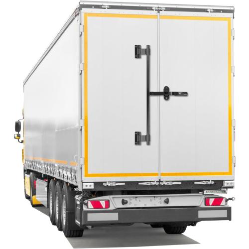 DIRTY !QWORK 36 Trailer Swing Door Hinged Cam Bar Lock for Enclosed Trailer Door Latch, RV Hauler Fold Down Door, Black, 2 Pack