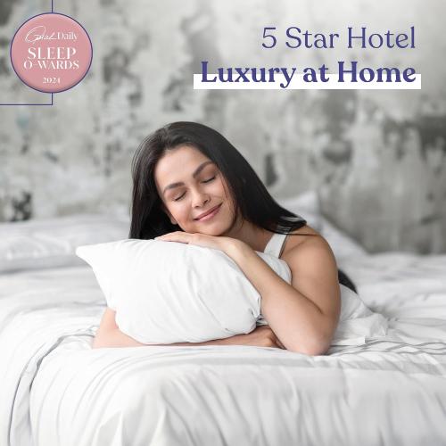 FluffCo Zen Fluff Pillows - Down Alternative - Standard/Queen Bed Pillow for Sleeping Made in USA - Luxury Hotel-Quality Pillow - 100% Cotton, 300 Thread Count (Soft Queen Size 1 Pack)