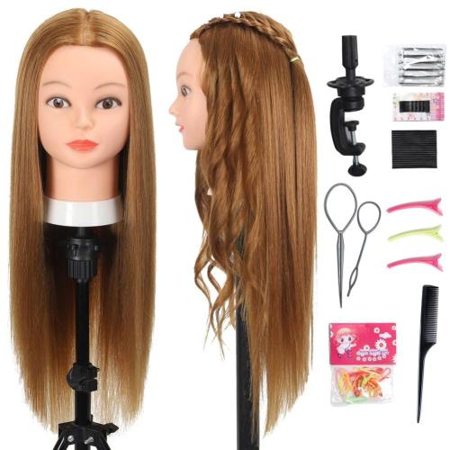 Opini Mannequin Head with 80% Human Hair 26-28 Doll Head for Hairdresser