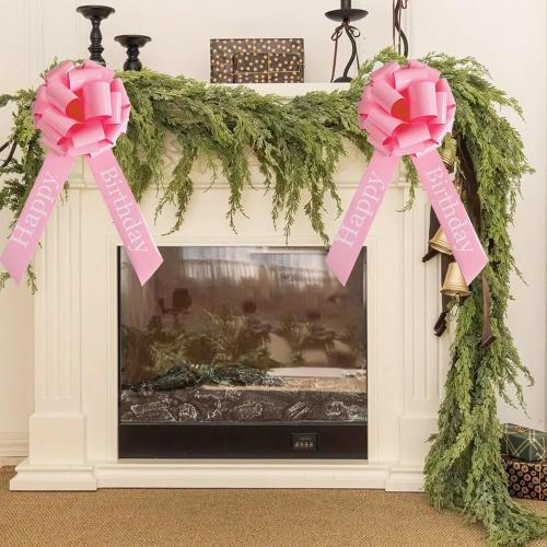 12 Inch Happy Birthday Big Pink Bow, Big Bow for Present, Party Decorations, Christmas Events Bikes,Table Decorations and Party Events Decoration ((Pink, 12 Inch (Pack of 1))