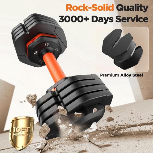 2026 FDB2 Updated Adjustable Dumbbell Set of 2, 5-in-1/10-in-1 Weights Dumbbell Set with Storage Box, 25lbs/55lbs Adjustable Weights with Anti-slip Silicone Grip, Weight Set For Home Gym Suit both Men and Women