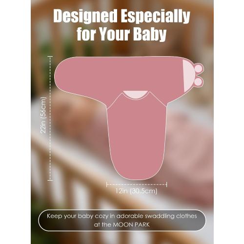 Newborn Swaddle Blanket Wrap 0-3 Months (3-Pack) - Adjustable Infant Sleep Sack, 100% Cotton Anti-Startle Soothing Sack, Soft Breathable Nursery Bedding - Dusty Rose   Pearl   Mauve