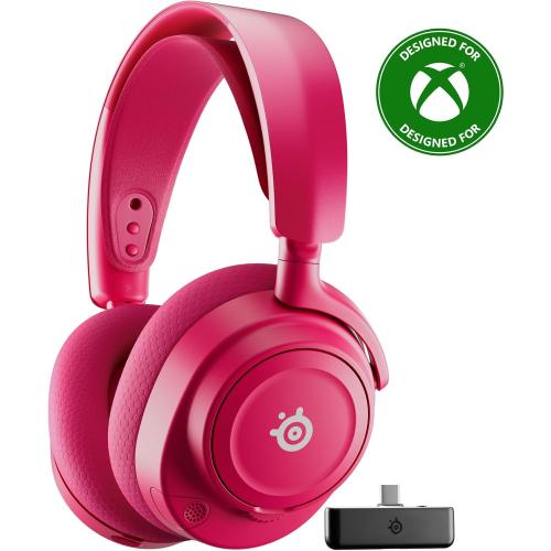 SteelSeries Arctis Nova 7X Wireless Gen 2 Gaming Headset - Real-Time App Control, 50  HR Play, Neodymium Drivers, Mix 2.4GHz/Bluetooth, Xbox, PC, PS5/PS4, Switch 1/2, Mobile - Magenta