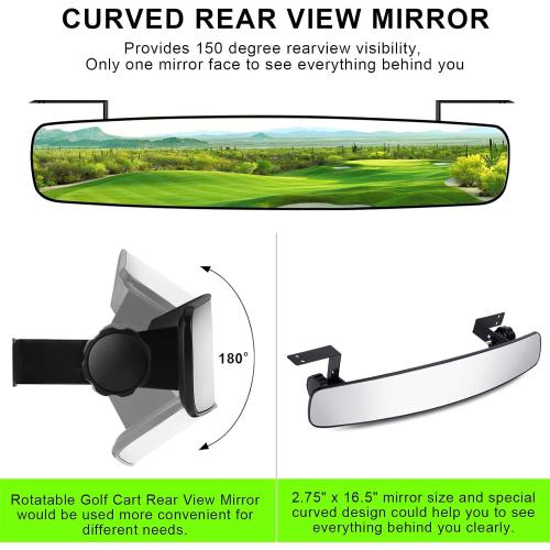 BETOOLL 16.5 Golf Cart Rear View Mirror Fits for EZGO, Yamaha, Club Car