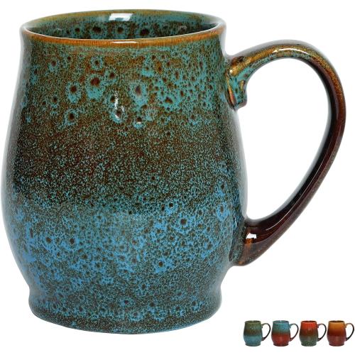 Bosmarlin Extra Large Ceramic Coffee Mug,, Dishwasher and Microwave Safe, Big Oversized Tea Cup, Reactive Glaze