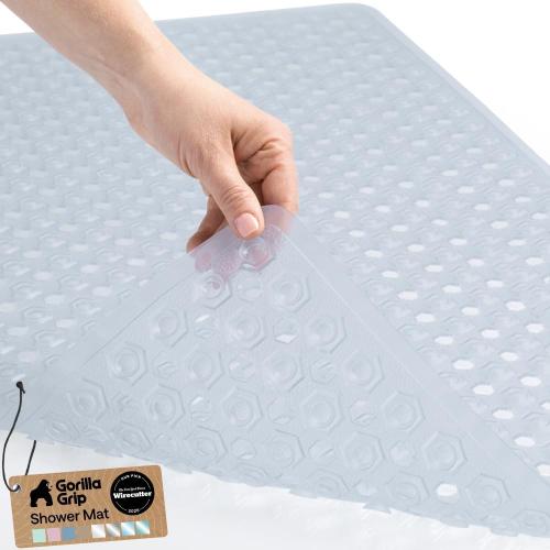 GORILLA GRIP Bath Tub Shower Mat, Bathtub Floor Liner, 35x16 Frosted Ice