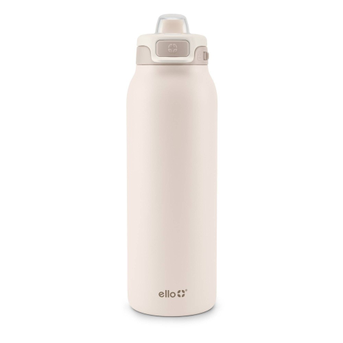 Ello Pop and Fill 32oz Stainless Steel Water Bottle Tonal Cream